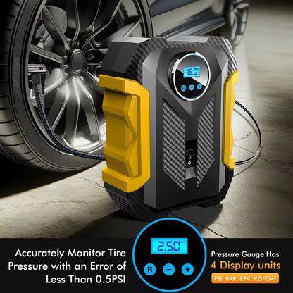 COMPRESOR DE AIRE DIGITAL PARA COCHE AUTO BOMBA INFLADORA PORTÁTIL