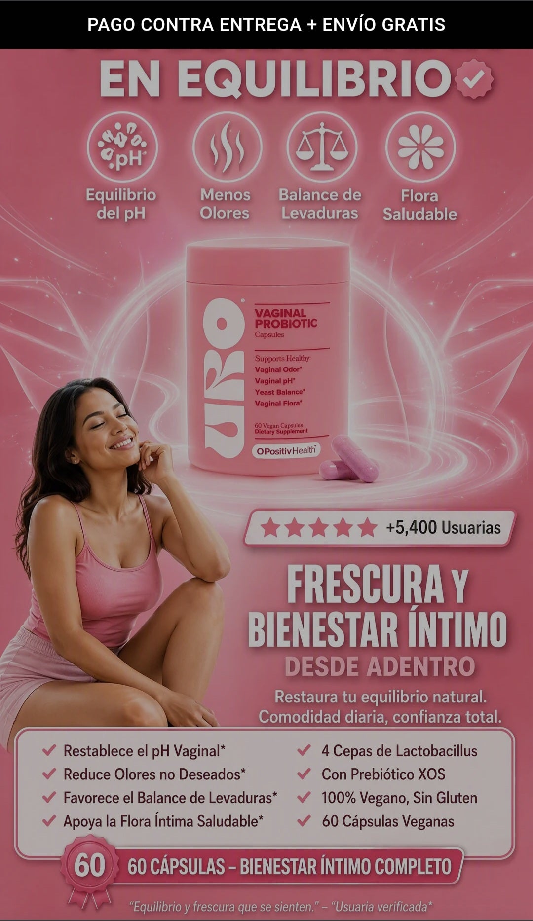 URO VAGINAL PROBIOTICS (BODEGA E) PARA LA SALUD VAGINAL DE LAS MUJERES, EQUILIBRIO DEL PH