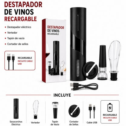 DESCORCHADOR VINO CON ACCESORIOS