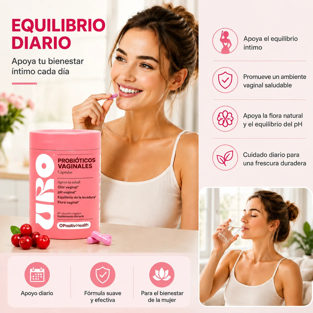 URO VAGINAL PROBIOTICS (BODEGA E) PARA LA SALUD VAGINAL DE LAS MUJERES, EQUILIBRIO DEL PH